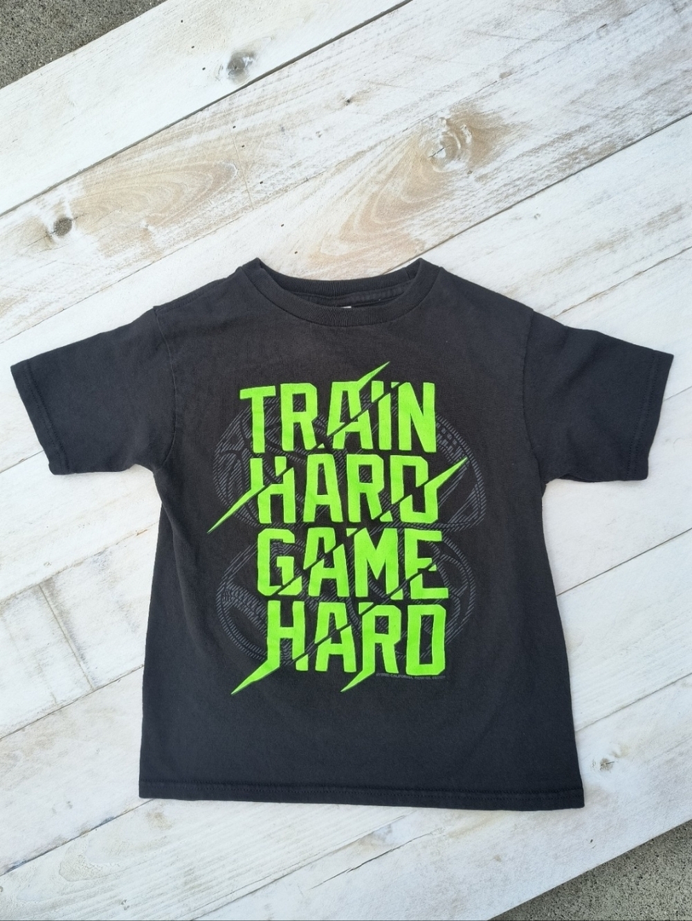 Delta Pro Weight Boys Train Hard Graphics Sports T-shirt SS Black Size 5